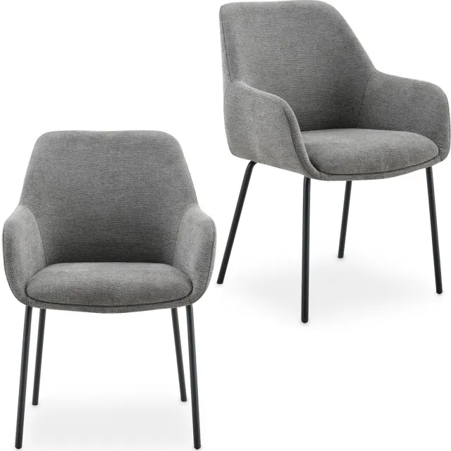 IDIMEX Eetkamerstoelen TURSI, set van 2 – grijs