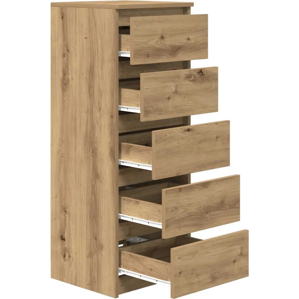 vidaXL Dressoir met lades 37,5x35x99cm spaanplaat artisanaal eikenhout, foto 4