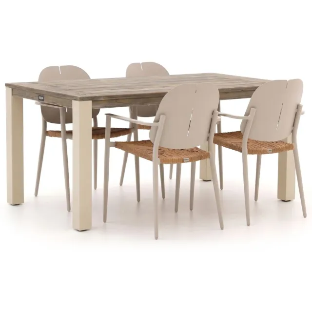 Manifesto Furniture Manifesto Talvullia/ROUGH-S 160cm dining tuinset 5-delig stapelbaar grijs, foto 2
