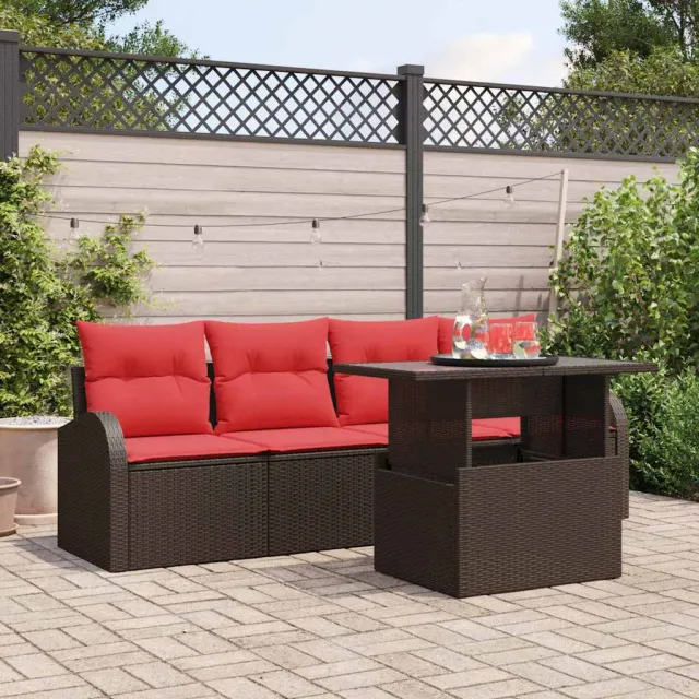 vidaXL Tuin Sofa Set 5 st Bruin poly rattan