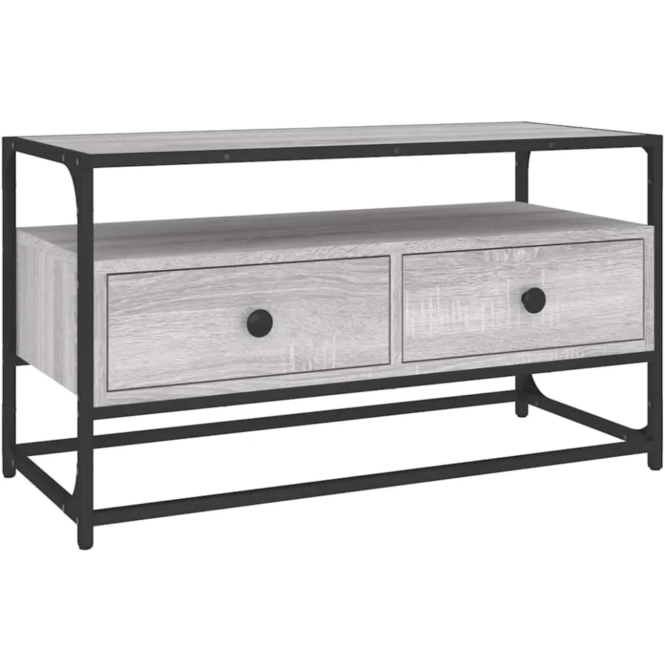 vidaXL Tv-meubel 80x35x45 cm bewerkt hout grijs sonoma eikenkleurig