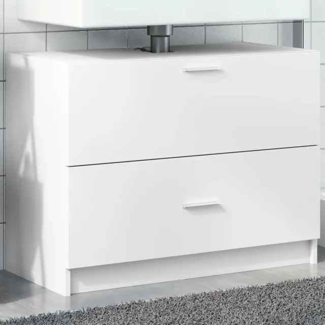 vidaXL Wastafelkast 78x37x59 cm bewerkt hout wit, foto 2