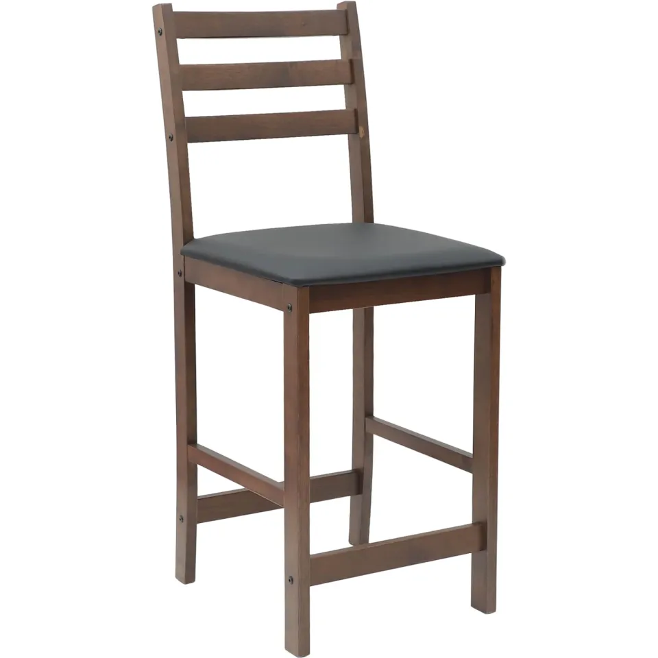 vidaXL Eettafelstoelen 2 st Massief Rubberhout Licht Bruin, foto 4