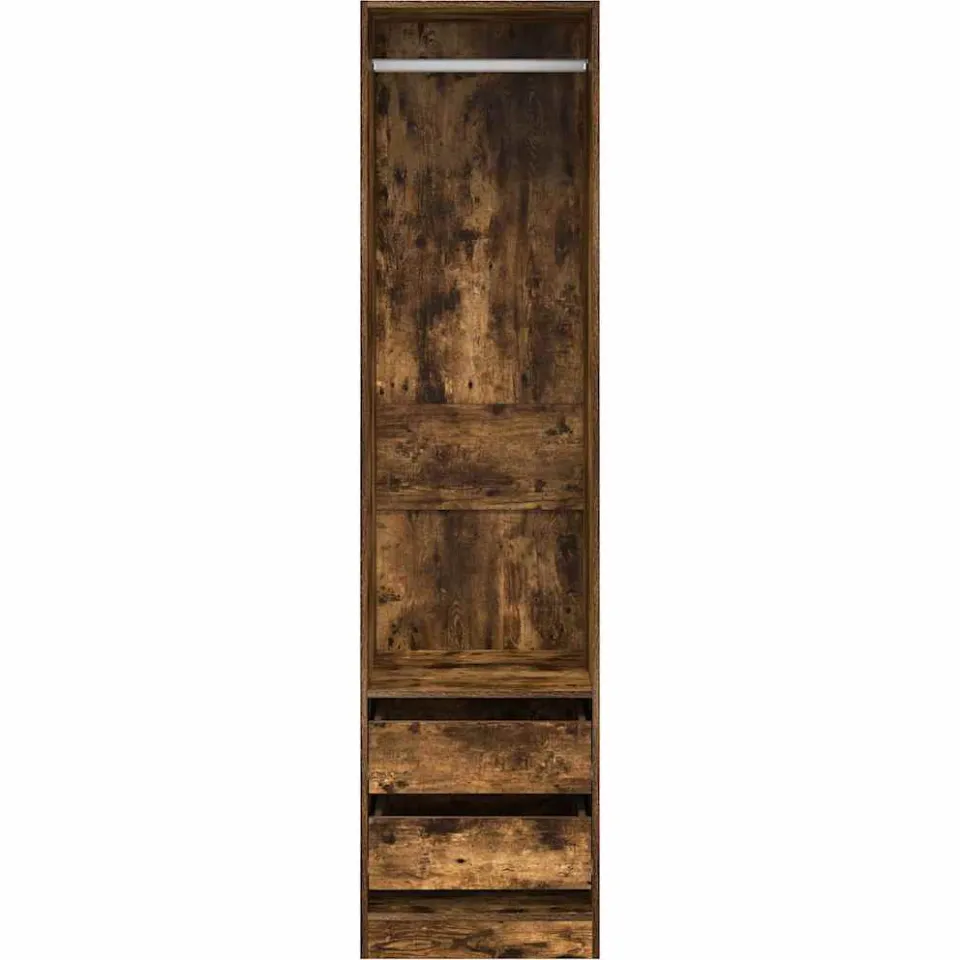 vidaXL Kledingkast met lades 50x50x200 cm bewerkt hout gerookt eiken Bruin