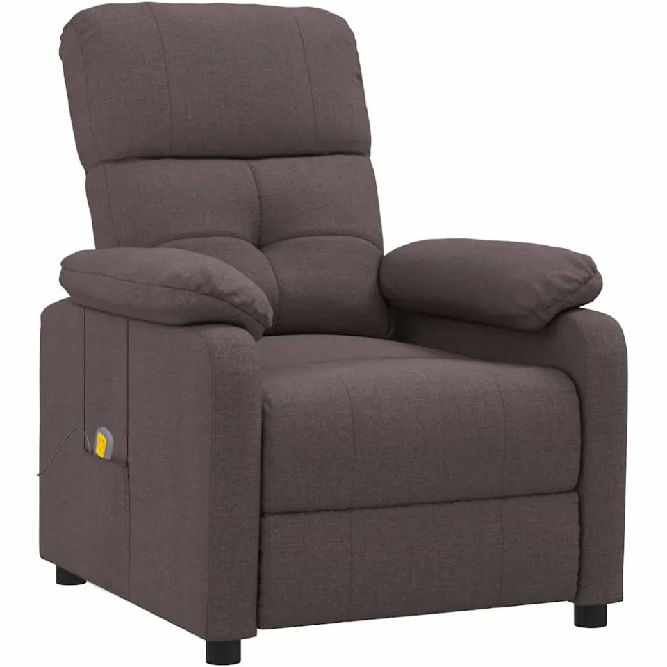 vidaXL Massagestoel stof donkerbruin bruin, foto 3