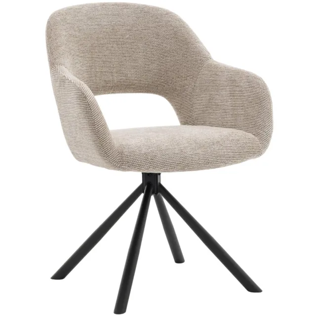 DÉJA Living Eetkamerstoel Livia - Taupe - Draaibaar - Set van 2