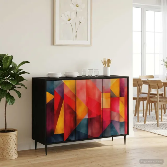 vidaXL Dressoir HEESCH Zwart eiken 102 x 33 x 76 cm Bewerkt hout