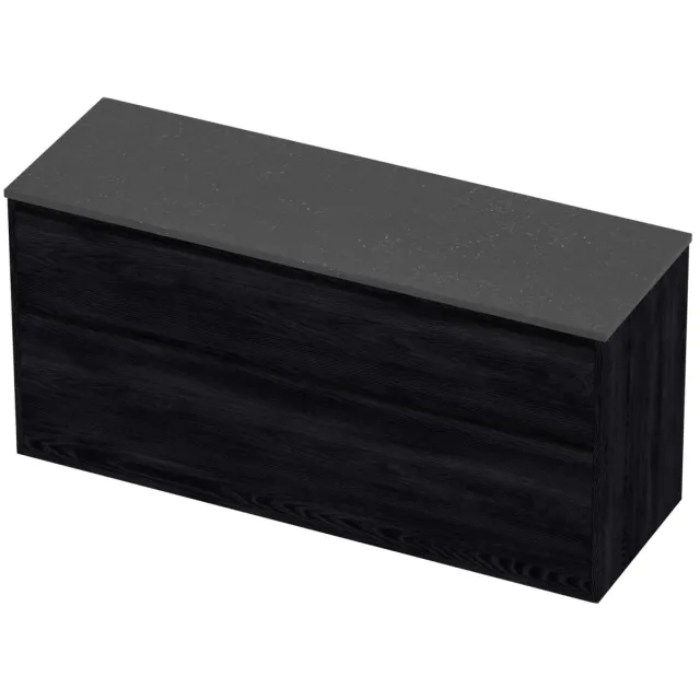 Proline Deck Badmeubelset Hardsteen Greeploos Asymmetrisch Kader 140x46x67 cm Blue Stone Black Oak