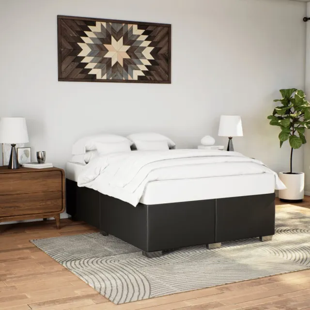 vidaXL Bedframe kunstleer zwart 140x200 cm