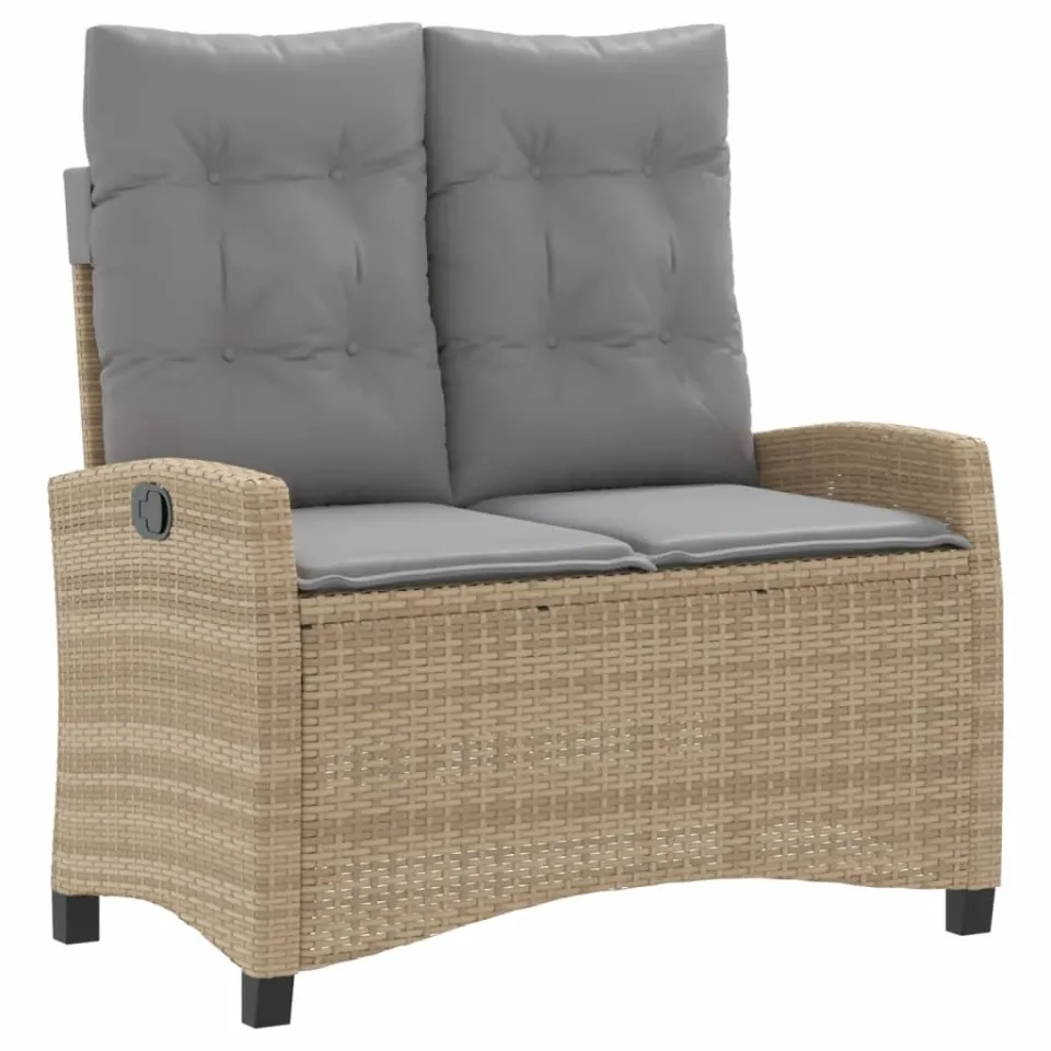 vidaXL 4-delige Tuinset met kussens poly rattan beige