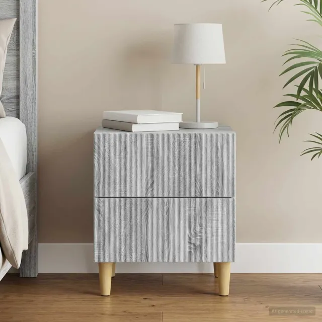 vidaXL Nachtkastje Grijs sonoma 43 x 34,5 x 48 cm Bewerkt hout, foto 2