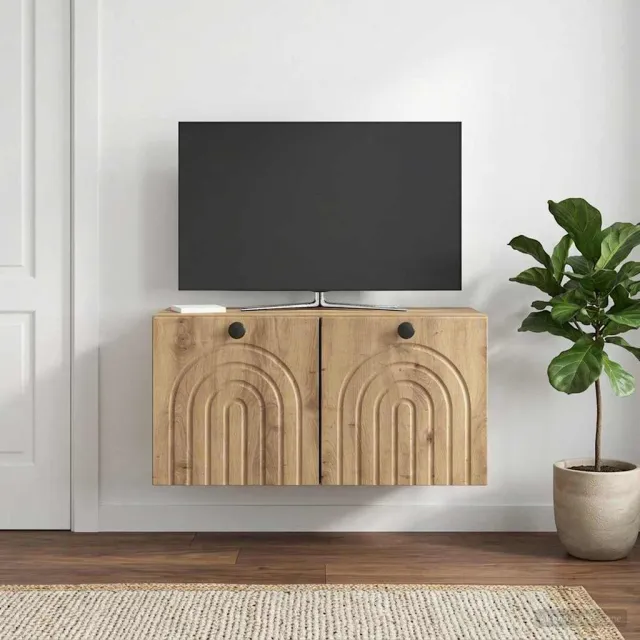 vidaXL Wandbeugel TV-kast 59,5 x 31 x 30 cm Artisanaal eiken, foto 2