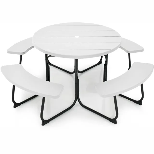 GranMaison Picknicktafel - Kinderen - Tuintafel - Multifunctionele Picknick tafel - Speeltafel - Geschikt voor Buiten - Wit