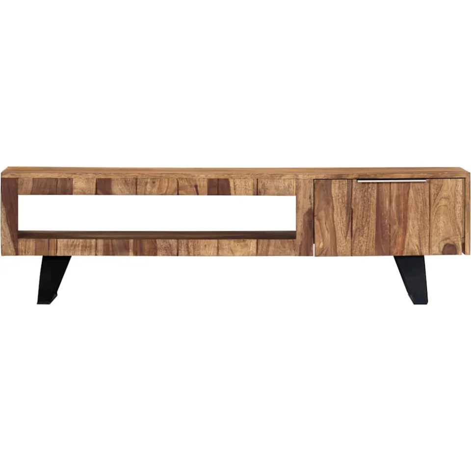 vidaXL Tv meubel 140x30x40 massief acaciahout bruin, foto 2