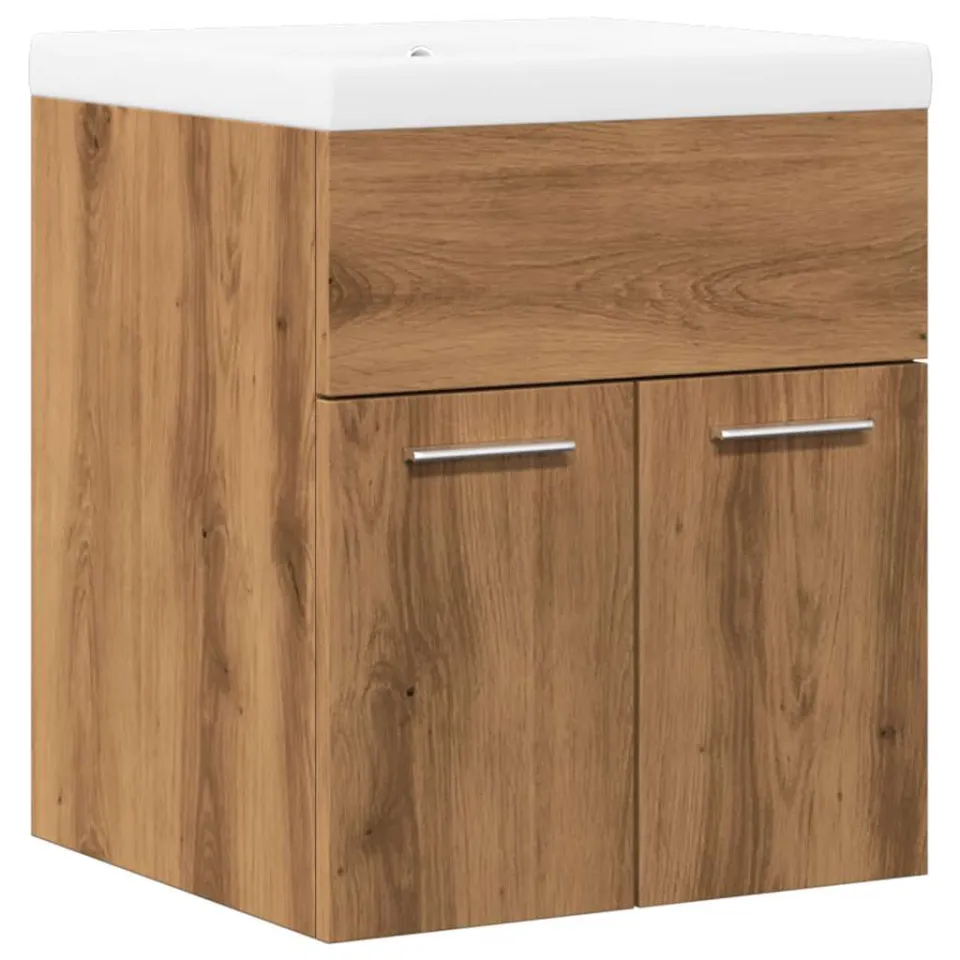 vidaXL 2-delige Badkamermeubelset bewerkt hout artisanaal eikenkleur, foto 3