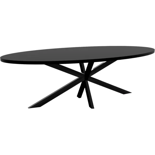 Lizzely Garden & Living Eettafel ovaal melamine 240cm Tommy zwart ovale tafel