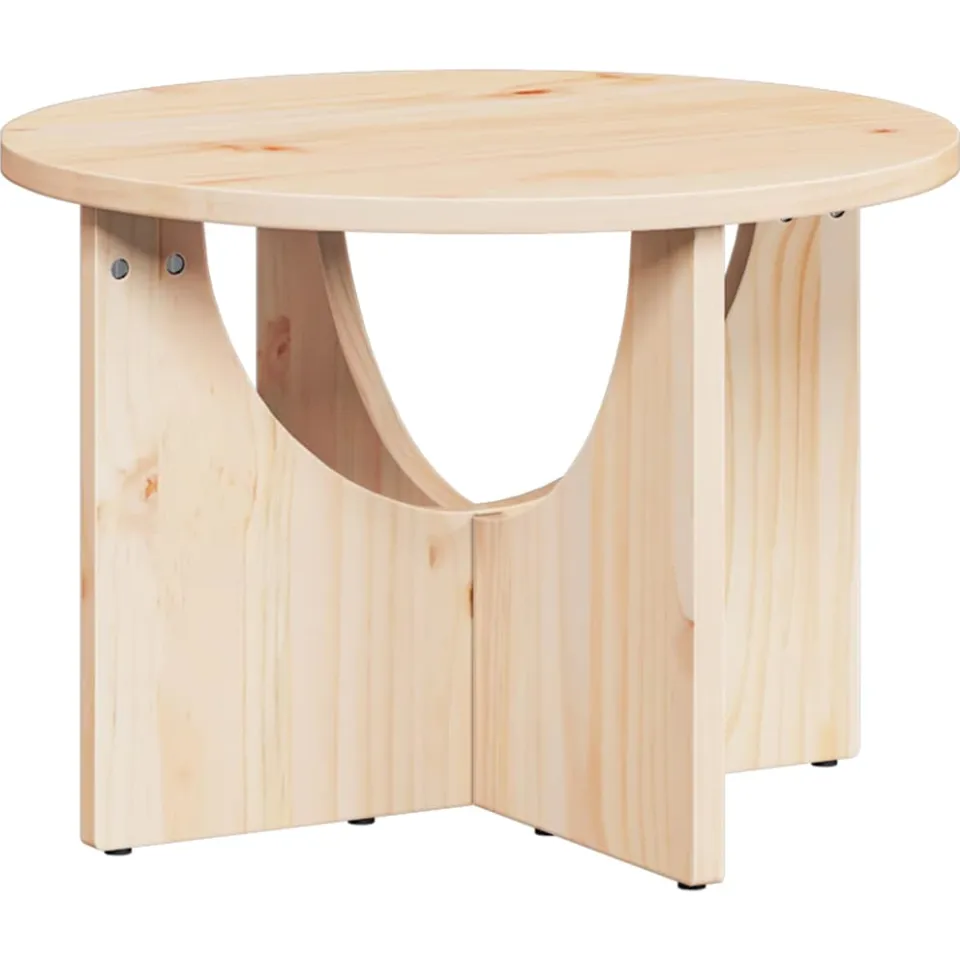 vidaXL Salontafel Naturel 50 x 50 x 35 cm Massief grenenhout, foto 3