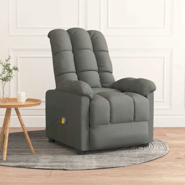vidaXL Massagestoel stof donkergrijs