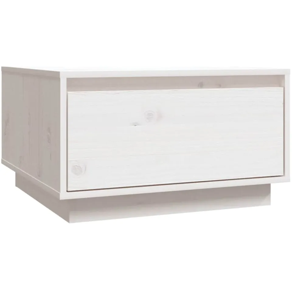 vidaXL Salontafel 55x56x32 cm massief grenenhout wit