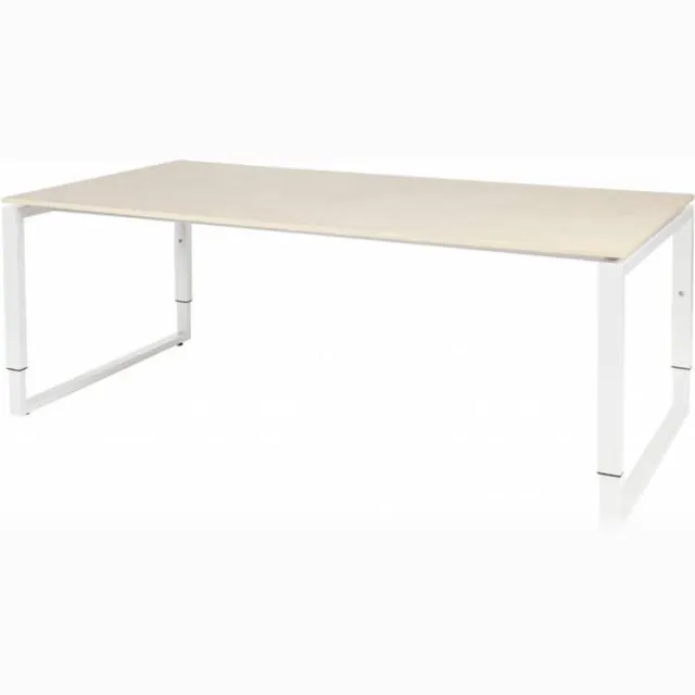 Schaffenburg Vergadertafel - Verstelbaar - 200x100 Eiken - wit frame Wit (RAL9010)/Lindberg eiken