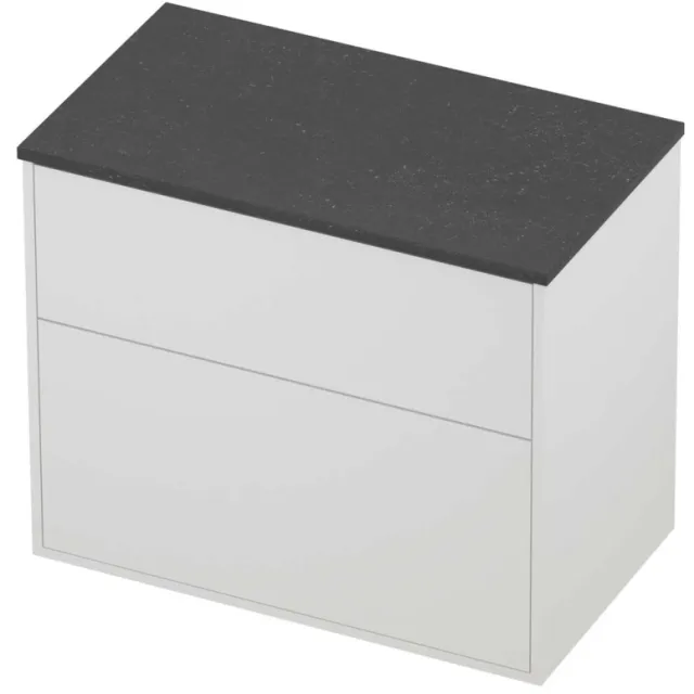 Proline Deck Badmeubelset Hardsteen Voor Grepen Asymmetrisch 80x46x67 cm Blue Stone Mat White Mat Wit