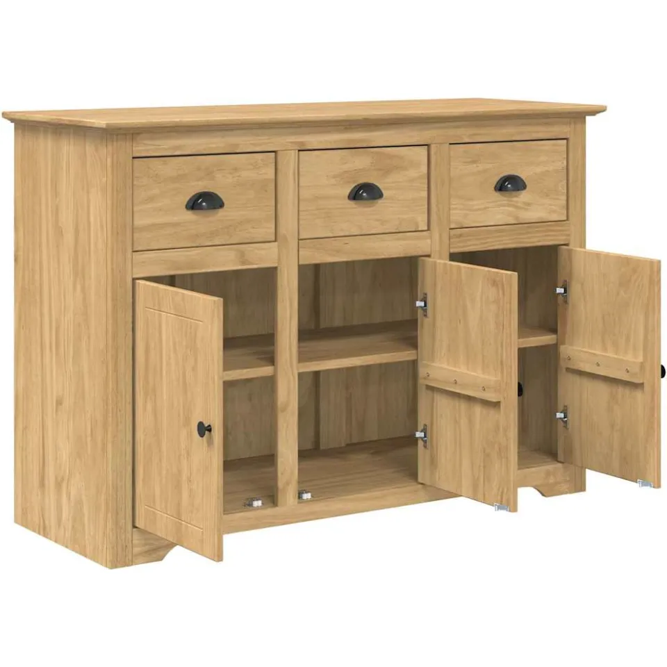 vidaXL Dressoir BODO Honingbruin 115,5 x 44 x 80 cm Bewerkt hout