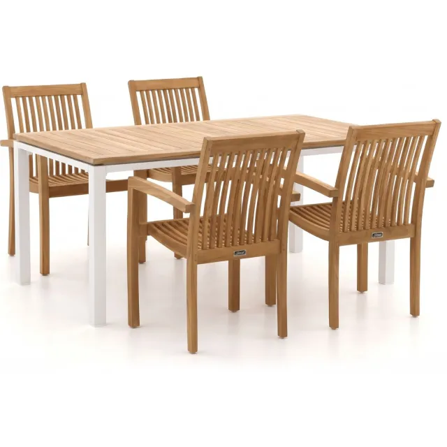 Sunyard Furniture Sunyard Jakarta/Linosa 180cm dining tuinset 5-delig stapelbaar