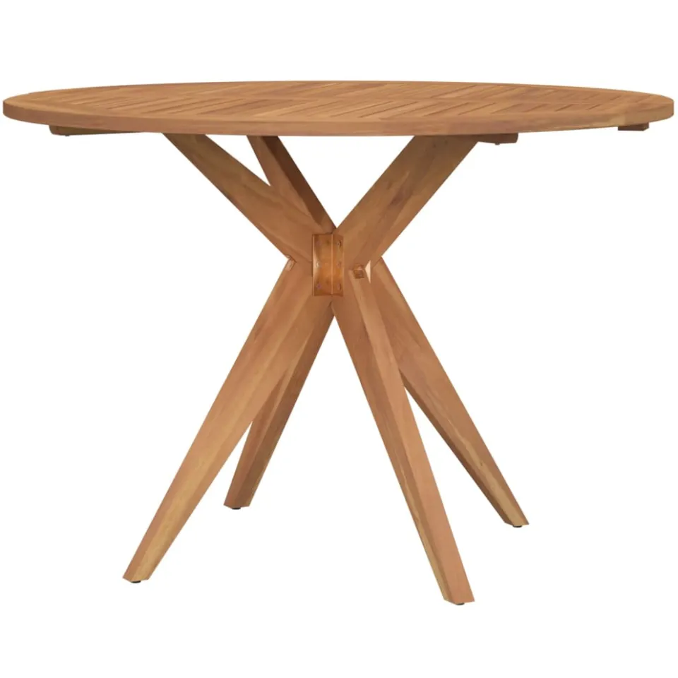 vidaXL Tuintafel rond Ø110x75 cm massief acaciahout bruin, foto 3