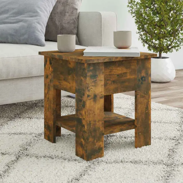 vidaXL Salontafel 40x40x42 cm bewerkt hout gerookt eikenkleurig, foto 2