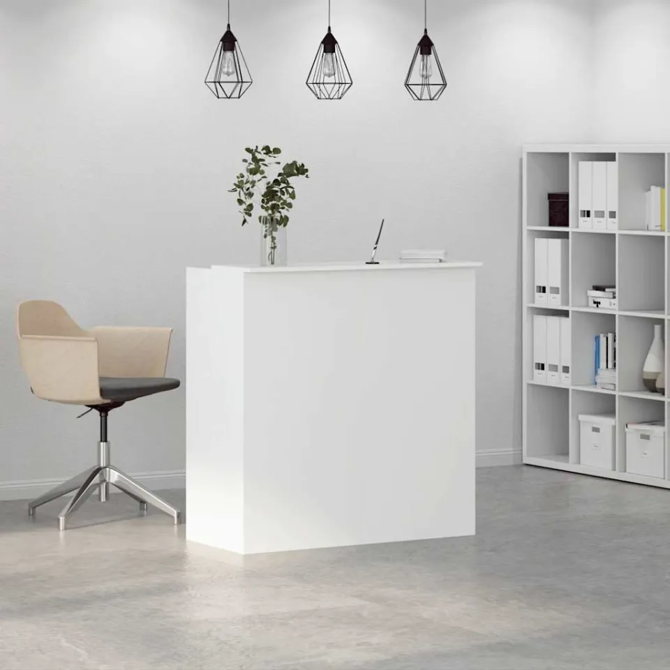 vidaXL Receptiebalie wit 100x50x103,5 cm bewerkt hout, foto 4