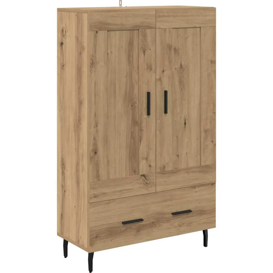 vidaXL Highboard Artisan Eiken 69,5 x 31 x 115 cm Bewerkt hout, foto 3