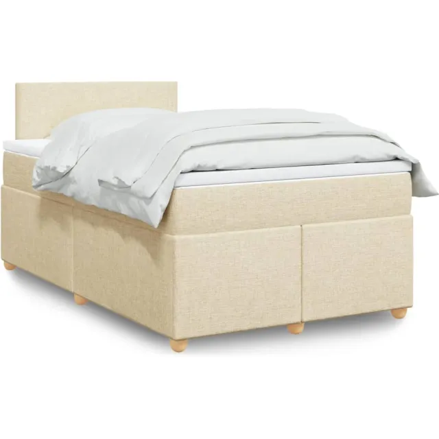 vidaXL Boxspring met matras stof crèmekleurig 120x190 cm