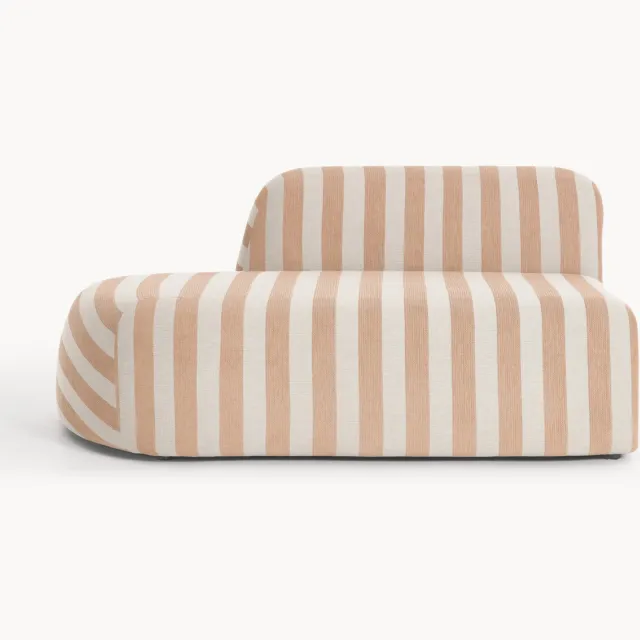 Westwing Collection Gestreepte chaise longue module Wolke oranje