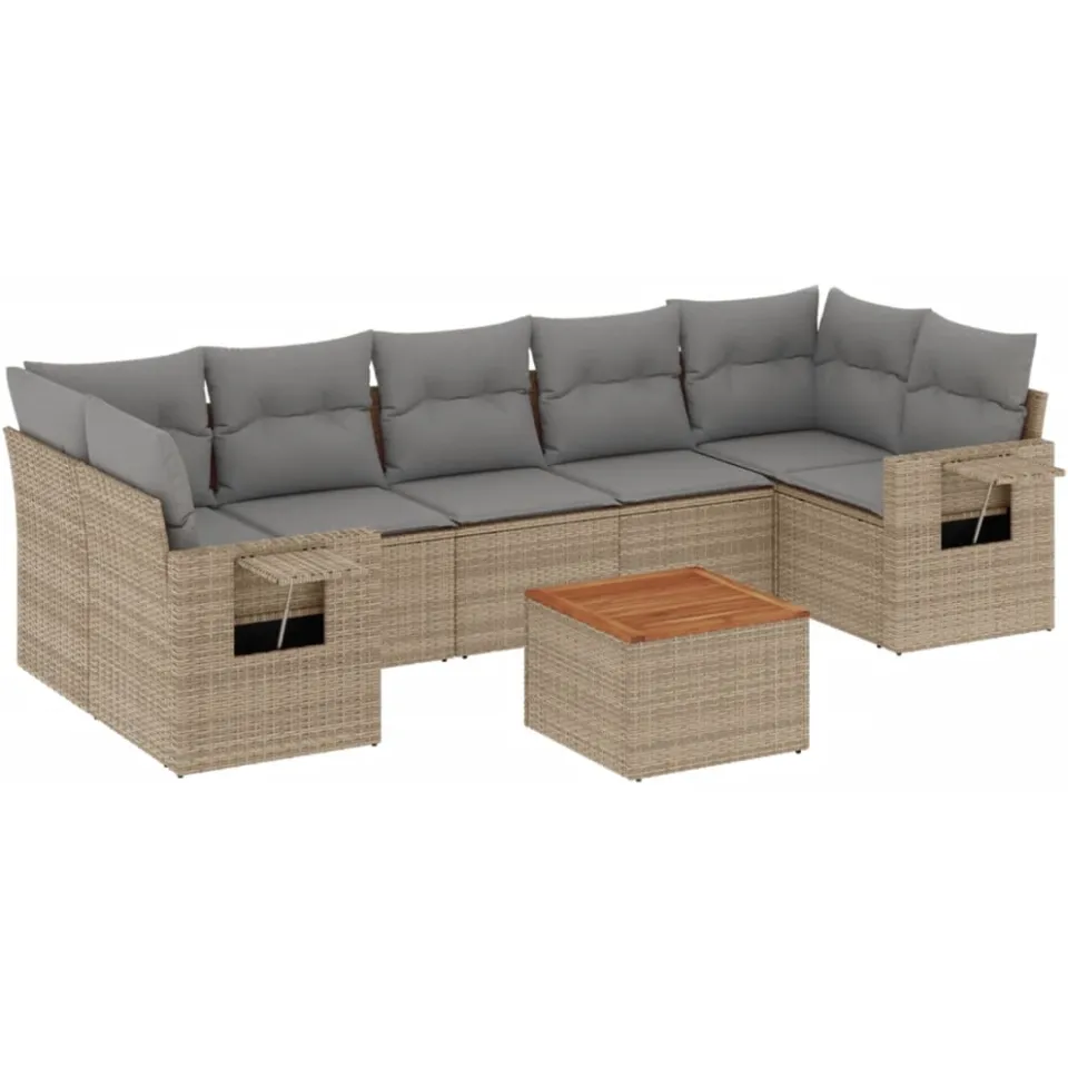 vidaXL Patio Sofa Set 7-zits Mix Beige, foto 3