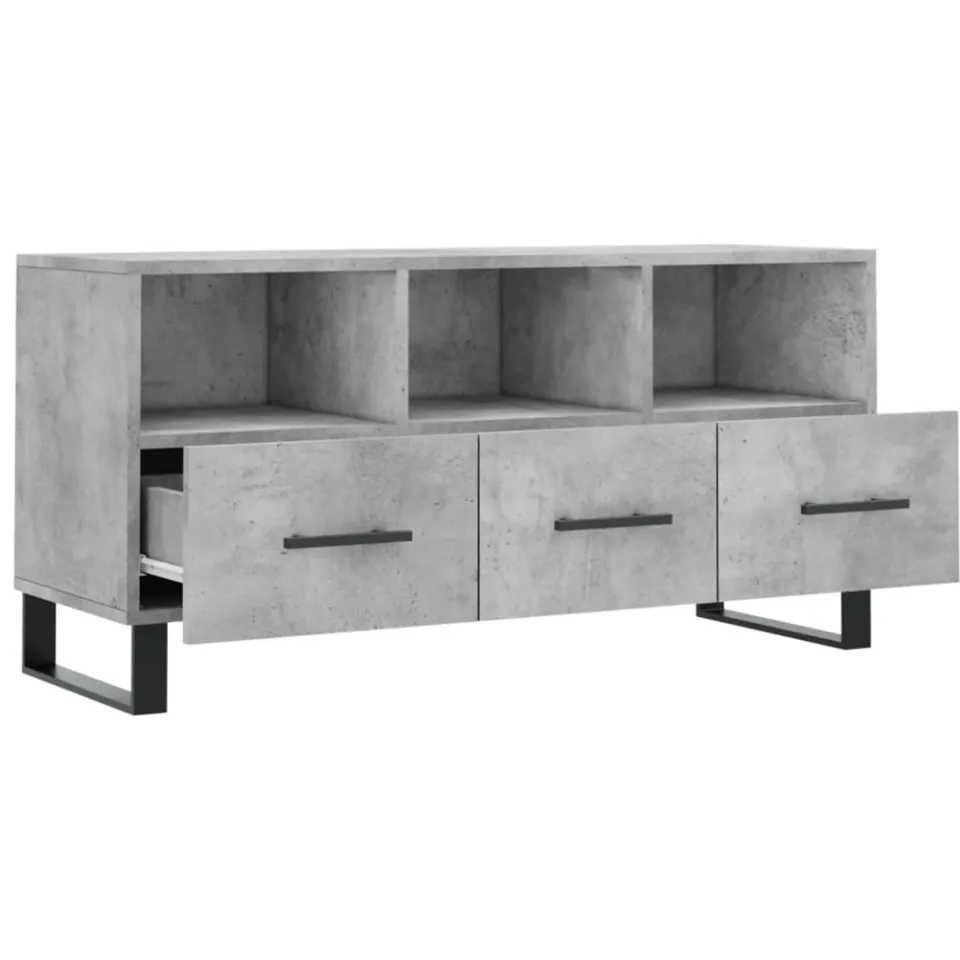 vidaXL Tv-meubel 102x36x50 cm bewerkt hout betongrijs grijs, foto 4