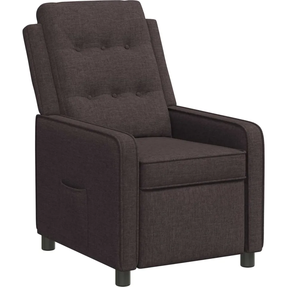 vidaXL Ligstoel Donkerbruin 65 x 93 x 102 cm Stof