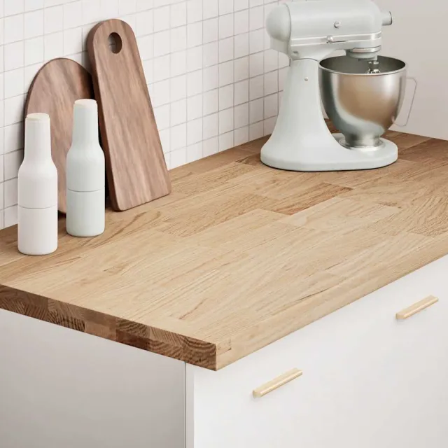 vidaXL Keuken werkblad rechthoekig 120x63,5x4 cm massief eikenhout Bruin