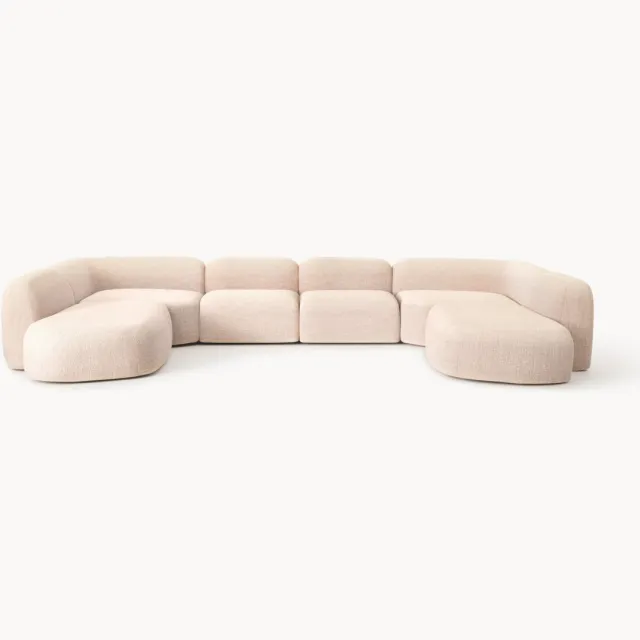 Westwing Collection Modulaire bouclé XL bank Wolke Roze