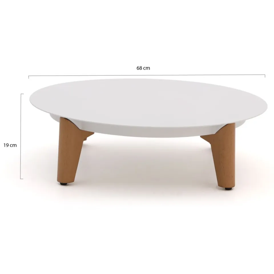 Bellagio tuinmeubelen Bellagio Esenta lounge tuintafel ø86 (h:21cm)/ø 68 (h:19cm) wit, foto 3