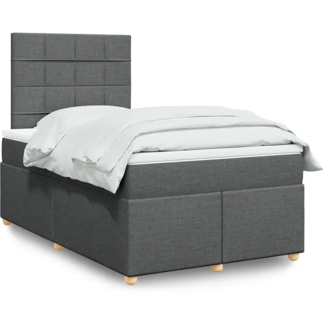 vidaXL Boxspring met matras stof donkergrijs 120x190 cm grijs