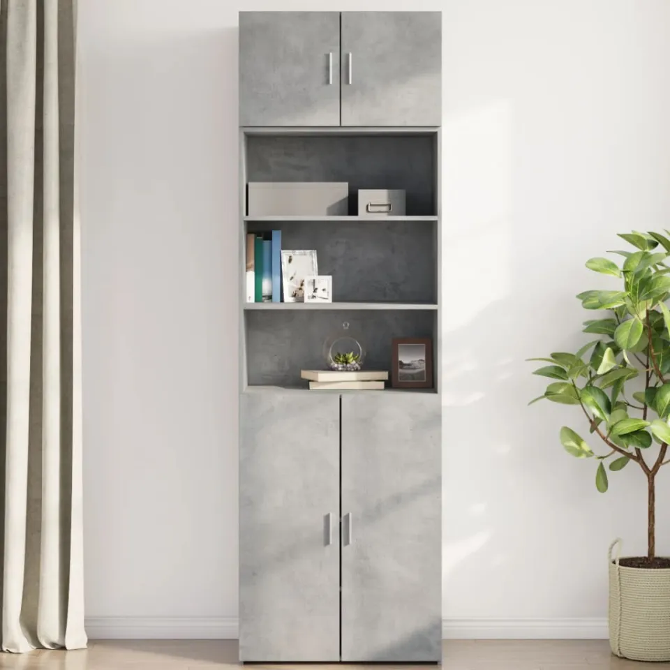 vidaXL Wandkast 70x42,5x40 cm bewerkt hout betongrijs grijs, foto 3
