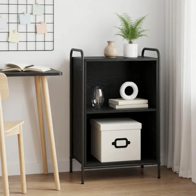 vidaXL Boekenkast 55,5 x 33 x 174 cm Bewerkt hout Zwart eiken, foto 2