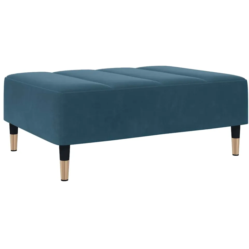 vidaXL Voetenbank 77x55x31 cm fluweel blauw