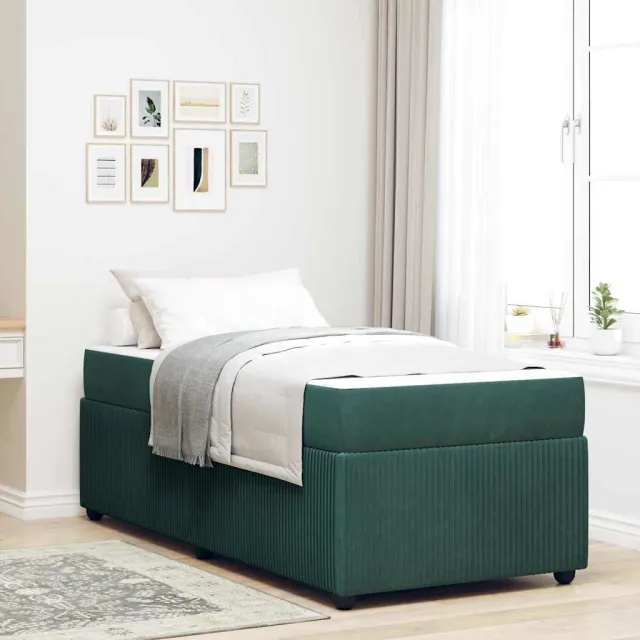 vidaXL Bedframe Donkergroen 90 x 200 cm Stof