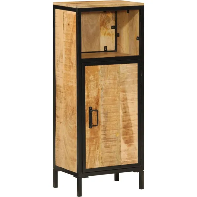 vidaXL Badkamerkast 40x27x90 cm massief mangohout en ijzer Bruin