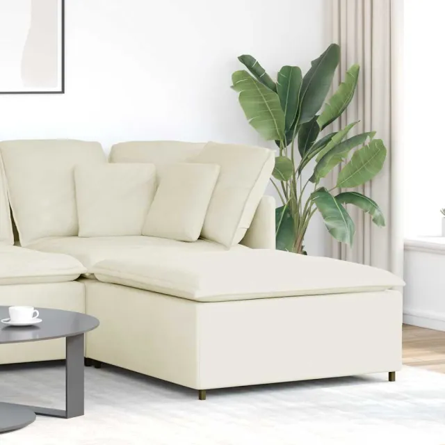 vidaXL Modulaire bank voetenbank module crème 100x100x48 cm