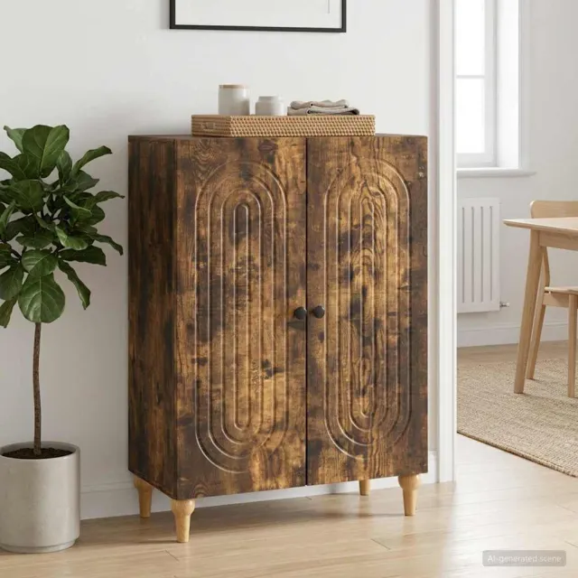 vidaXL Dressoir Gerookt eiken 66 x 34,5 x 90 cm Bewerkt hout Bruin