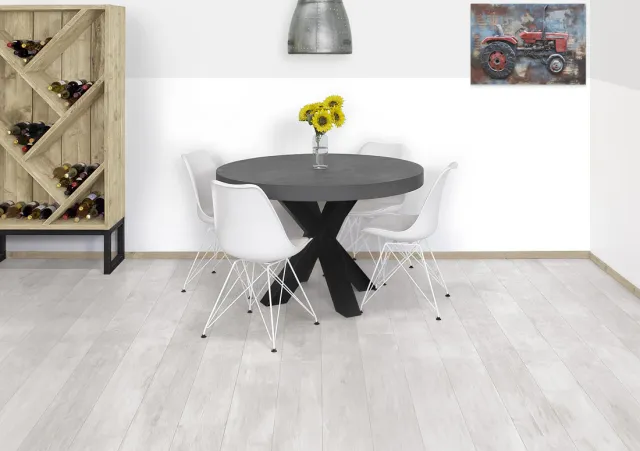 NordXL Betonlook eettafel rond Ralls met matrixpoot