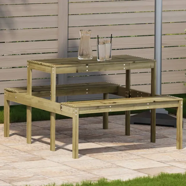 vidaXL Picknicktafel 110x134x75 cm geïmpregneerd grenenhout bruin, foto 2