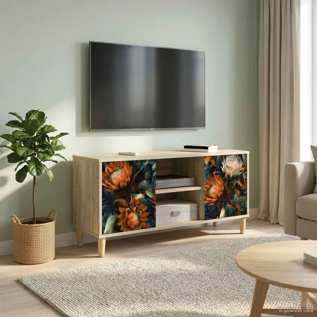 vidaXL Tv-meubel LOCHEM 102 x 33 x 50 cm Sonoma Bewerkt hout bruin, foto 2